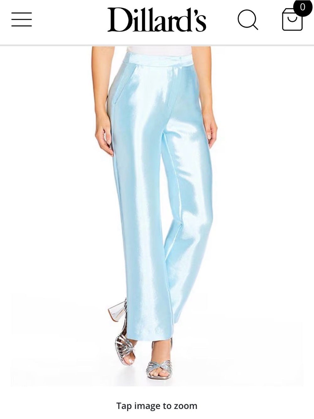 ANTONIO MELANI Shimmery Sky Blue Wide-Leg Pants